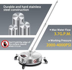 Dalmbox 14" Pressure Washer Surface Cleaner, 4 Wheels, 1/4" Quick-Connect - Image 4