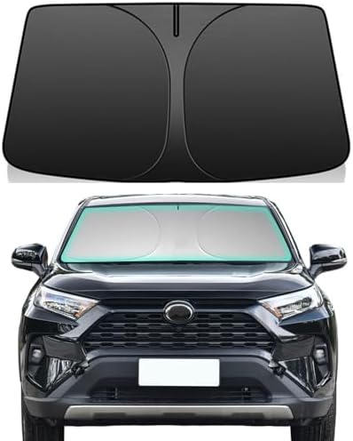 Windshield Sun Shade for Toyota RAV4 2019-2025, 4-Layer 240T Foldable UV Block Car Accessory to Cool Interior by Unknown