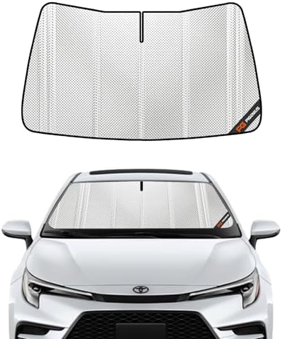 Pigenius Windshield Sun Shade for Toyota Corolla Hatchback 2019-2025, Corolla Sedan 2020-2025. Full Coverage Rearview Mirror Shade for Ultimate Protection by Pigenius