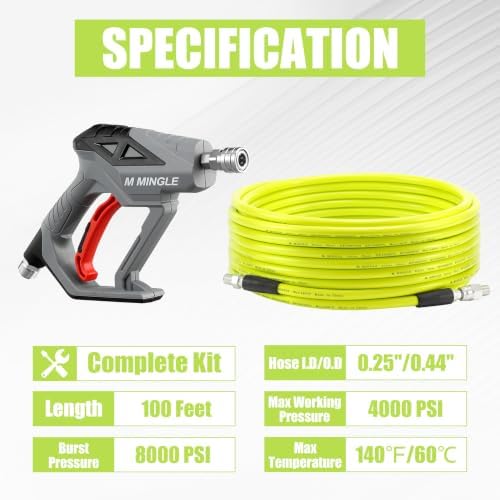 M MINGLE Sewer Jetter Kit for Pressure Washer 100 FT - Image 2