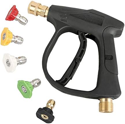 Sooprinse High Pressure Washer Gun,3000 PSI Max with 5 Color Quick Connect Nozzles M22-14 Hose Connector 3.0 TIP by Sooprinse