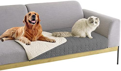 Waterproof Blanket Couch Cover for Dogs Non-Slip Pet Sofa Protector | Tcksstex Non-slip waterproof couch cover scratch resistant machine washable protects sofa bed car（30x70-Dark Grey） by TcksstexFauxFurDogBedCover