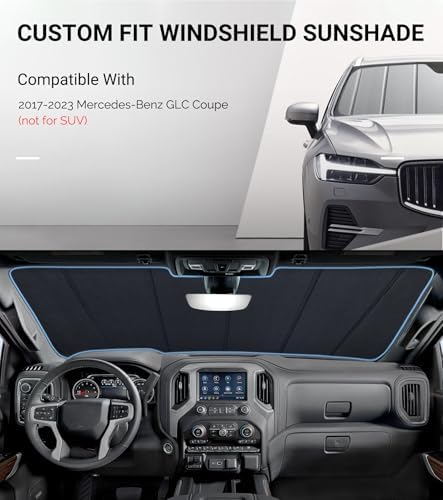 Pigenius Windshield Sun Shade for Mercedes-Benz GLC Coupe 2017-2023, Custom Front Window Sunshade- Safeguard - Image 2