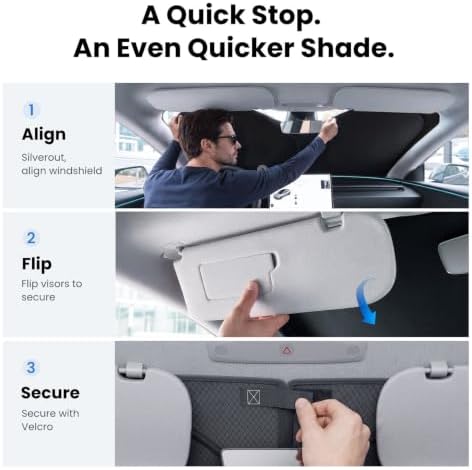 REEVAA Car Windshield Sun Shade for Tesla Model Y/YL (2026-2016) - Image 6