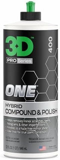3D One Car Scratch & Swirl Remover Hybrid Rubbing Compound & Polish Buffing Compound for True Paint Correction 32oz Made in USA by 3DCarCare