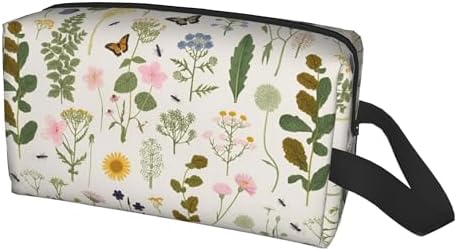 Vintage Botanical Insect Makeup Bag - Durable 600D Oxford Fabric Travel Cosmetic Bag, Shockproof Foam Padded Toiletry Organizer for Gym & Daily Use 10x6.2x4.9 Inch - Image 2