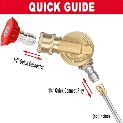 Selkie Pivoting Coupler Kit for Pressure Washer, 8 Pack Universal Power Pressure Washer Accessories Kit, 7 Nozzle Tips,1/4 Inch,4500 PSI - Image 5