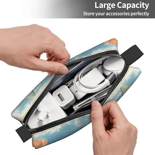 Vintage Floral Garden Makeup Bag for Women with Wrist Strap | Durable 600D Oxford Fabric Cosmetic Organizer,Compact Travel Pouch with Handle for Gym & Daily Use - Image 5