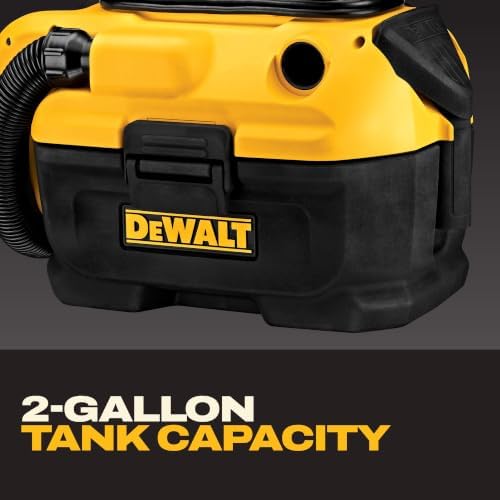 DEWALT 20V MAX Shop Vacuum Wet and Dry, Shop Vac 2 Gallon, Cordless and Corded Wet Dry Vacuum Cleaner, Wide Nozzle, Hepa Filter, Tool Only (DCV581H) - Image 4