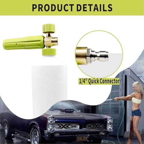 Foam Cannon 1 L Bottle Car Wash Snow Foam Lance with 1/4" Quick Connector Pressure Power Jet Washer Quick Release Adjustable Nozzle - Image 7