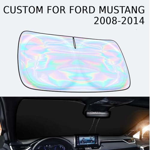 Windshield Sun Shade for Ford Mustang 2008-2014 - 4 Layers Sunshade Compatible with Ford Mustang Foldable Front Window Sunshade Sun Visor Protector Block UV Rays Keep Your Car Cooler Car Accessories - Image 2