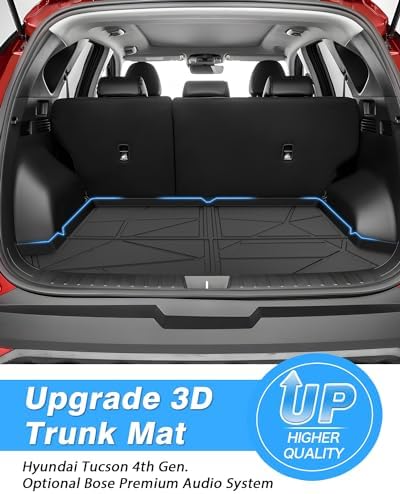Powerty Cargo Mat for Hyundai Tucson Hybrid & Gas Model 2022-2026 (Optional Bose Premium Audio System Only), All Weather TPE Cargo Mat Liner for Tucson Rear Trunk - Image 2