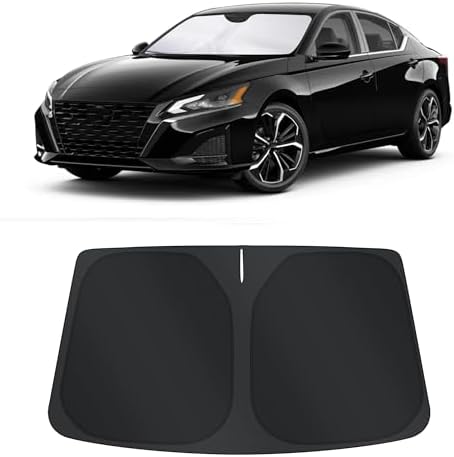 TINGLU Sun Shade for Tesla Model X Tesla X 2016-2025 2026 Accessories Windshield Sun Shade Window Shade UV Rays Protection Sun Visor Cover with Steering Wheel Sunshade Storage Bag by TINGLU