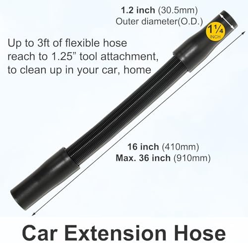 Shop Vac Vacuum Attachments with Extension Hose Dusting Brush Crevice Tool Nozzle Multi-Tools for 1-1/4" 1-3/8" 2-1/2" Shopvac Wet Dry Vacuum Cleaner (Car Detailing Kit Interior A) - Image 2