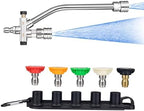 BEAR FORCE Foam Cannon Dual-Connector Accessory, Pressure Washer Double Tip Attachment for Soap Cannon, 5 Pressure Washer Sprayer Nozzles #035, 1/4" Quick Connect, for Car Wash, Car Detailing by BEARFORCE