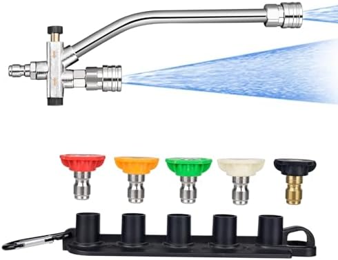 BEAR FORCE Foam Cannon Dual-Connector Accessory, Pressure Washer Double Tip Attachment for Soap Cannon, 5 Pressure Washer Sprayer Nozzles #035, 1/4" Quick Connect, for Car Wash, Car Detailing by BEARFORCE