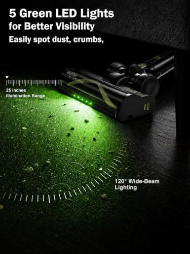 Cordless Vacuum Cleaner, 500W 55KPa 10-in-1 Self-Standing Stick Vacuum with Smart LED Display, Vacuum Cleaners for Home, Pet Hair, Carpet, Hard Floors and Car - Image 5