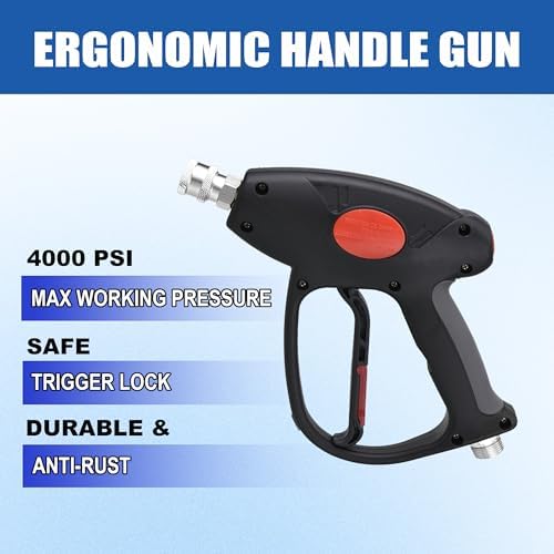 M MINGLE High Pressure Washer Gun with 2 Extension Wands & 30° Curved Rod - Image 6