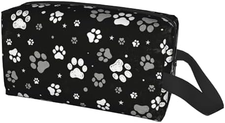 paw print Makeup Bag - Durable 600D Oxford Fabric Travel Cosmetic Bag, Shockproof Foam Padded Toiletry Organizer for Gym & Daily Use 10x6.2x4.9 Inch - Image 2