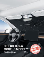 BASENOR Windshield Sunshade Umbrella for 2017-2026 Tesla Model Y/YL/Model 3 - Image 2