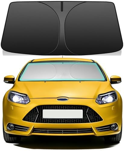 Windshield Sun Shade for Ford Focus 2012-2018 Hatchback, 4-Layer 240T Foldable UV Block Car Accessory by Unknown