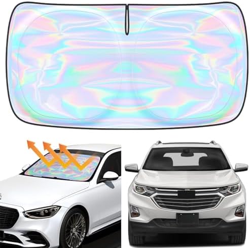 for Chevrolet Equinox 2018-2024 Windshield Sun Shade - Custom Fit Chevrolet Equinox 4-Layer Foldable Front Window Sunshade Sun Visor Protector Block UV Rays Keep Your Car Cooler Car Accessories by Unknown