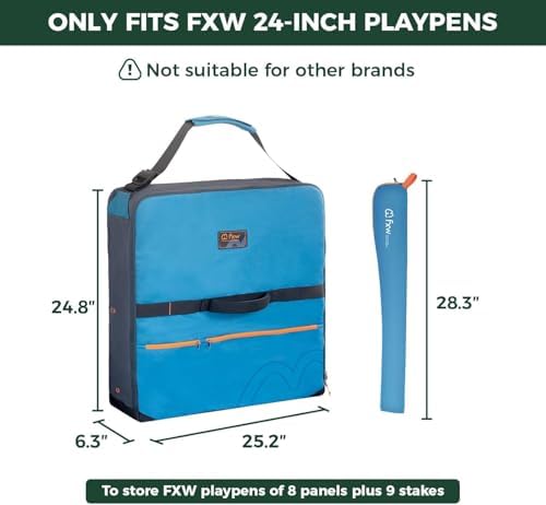 FXW Dog Playpen Storage Bag, Designed for RV Trips, Blue, 2 Packs | Fits FXW Pens Only(24" H 8 Panels & 9 Stakes), Comfortable Carry, Neat Storage, Wear-Resistant, Patented - Image 3