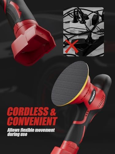 Cordless Car Polisher for Car Detailing Compatible, Red - Image 5