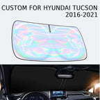 Windshield Sun Shade for Hyundai Tucson 2016-2021 - 4 Layers Sunshade Compatible with Hyundai Tucson Foldable Front Window Sunshade Sun Visor Protector Block UV Rays Keep Your Car Cooler Accessories - Image 2