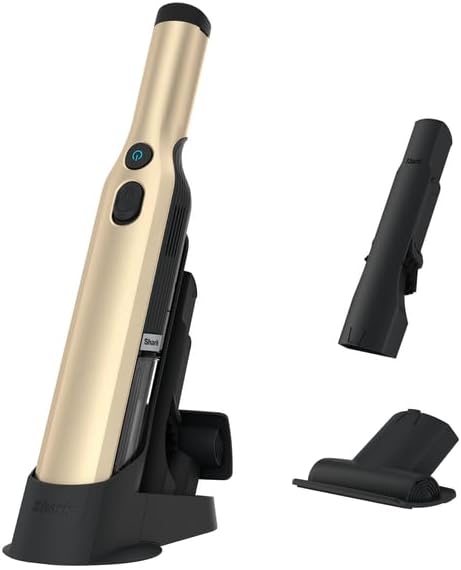 Shark WANDVAC Cordless Hand Vacuum, Lightweight & Portable at 1.4 lbs., Powerful Suction, Charging Dock, One-Touch Empty for Car & Home, French Gold, WV201GD by Unknown