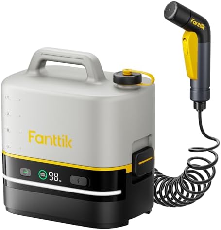 Fanttik NB10 Nano Portable Cordless Electric Sprayer w/2.1Gal Tank, HD LED Display, 4000mAh Lithium Battery & Built-in Camping Light, Light Cleaning Portable Washer for Pets, Filters & Camping by FANTTIK%C2%AE