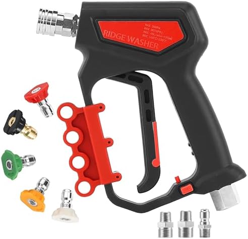 RIDGE WASHER Pressure Washer Gun 5000 PSI with Nozzle Bracket by RIDGEWASHER