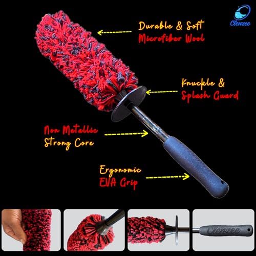 Premium Microfiber Wheel Brush | Soft Non-Metallic Rim Cleaner & Wheel Brush | 15 Inch Long Regular Size - Image 2