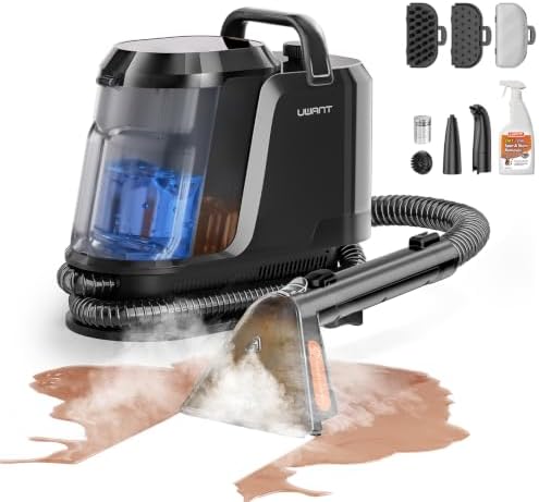 Uwant Carpet Cleaner Machine with Steam&Hot&Cold Water System 18Kpa Powerful Suction Upholstery Cleaner Machine with Pet Pro Cleaner for Pets, Carpet Steam Cleaner Set of 1 by UWANT