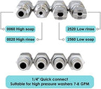 Jariko Jrod Pressure Washer Nozzle 7-8 GPM - High Pressure Hose Nozzle - 1/4" Quick Connect for Soft Wash System - 4 Way Pressure Washer - 4 Tip Soft Wash Nozzle - Pressure Washer Accessories - Image 3