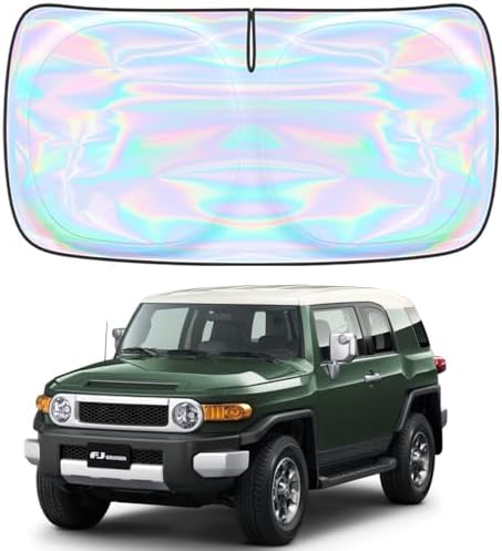 Windshield Sun Shade for Toyota FJ Cruiser 2007-2020 2021-4 Layers Sunshade Compatible with Toyota FJ Cruiser Foldable Front Window Sunshade Sun Visor Protector Block UV Rays Keep Your Car Cooler by Unknown