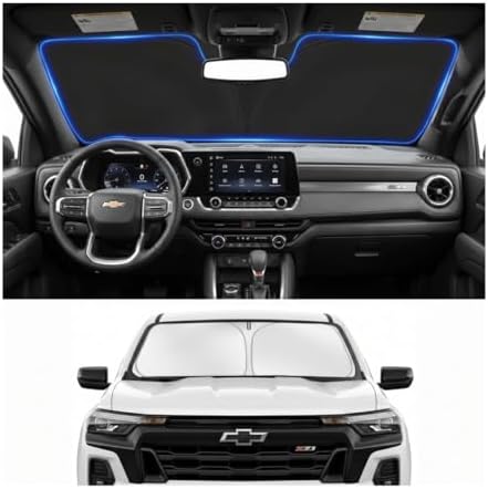 for 2015-2026 Chevy/Chevrolet Colorado Windshield Sun Shade - Foldable Windshield Cover Front Window Shade Custom Fit Colorado Accessories Sun Visor Protector Blocks UV Rays Car Accessories by Unknown