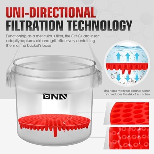 DNA Motoring 5 Gallon Washing System Includes 15.5L Bucket, Filtration System Insert, Five Castor, Bucket Dolly, and Lid for Car Wash and Detailing, Transparent, TOOLS-00603 - Image 5