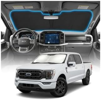 for Ford F150 Sun Shade Windshield Cover - Custom Fit F150 Accessories 2015-2025 2026 Sunshade Foldable UV Protection & Heat Shield Sun Visor Accessories by Unknown