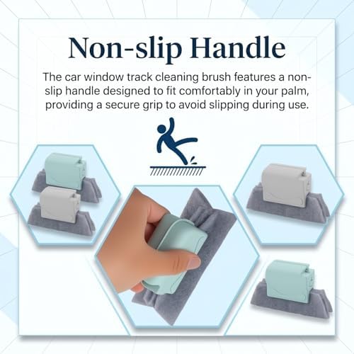 2PCS New Magic Window Track Cleaner Tool,Non-slip Car Window Sill Cleaner Tool with Detachable Design,Versatile Car Windows Track Cleaning Tools for Cars Air Vents - Image 4