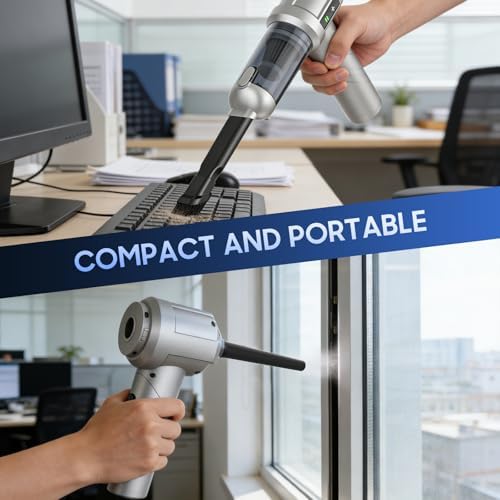 car Vacuum Portable Cordless, 18000PA Brushless Motor Hand Held Vacuum,Air Duster, 120W High Power Mini Vacuum Cleaner Foldable with LED Screen for Home, Car, Office, Pet - Image 6