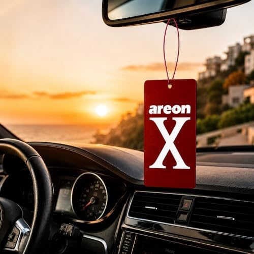 AREON X Brown Leather Paper Hanging Car Air Freshener - Pack of 12 - Image 2