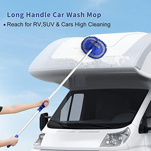 Wontolf 62'' Car Wash Brush Kit with Long Handle, Chenille Microfiber Car Wash Mop Mitt Scratch-Free Car Detailing Cleaning Brush Care Kit Car Cleaning Supplies for Cars RV Truck Boat - Image 2