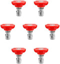Pressure Washer Tips, 0° Red Nozzle 7 Pack for Cars/Driveways/Patios by TasuoX