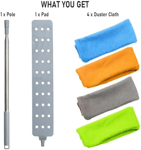 100 inches Retractable Gap Dust Cleaner Cleaning Tools with 4 Microfiber Dusting Cloths Long Handle, Washable and Retractable Duster Brush for Cleaning Under Appliances Furniture Couch Fridge - Image 7