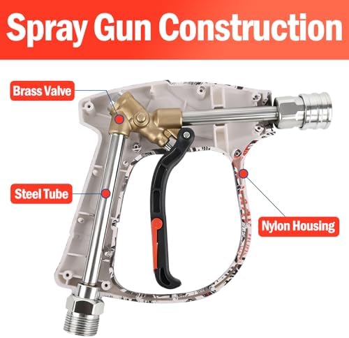 BEAR FORCE Pressure Washer Color Painted Short Spray Gun M22-ID14mm Max 3000 PSI & Foam Cannon Foam Gun Set, for Kar-Cher Pressure Washer, Light Duty Foam Lance Thick Foam Blaster, Car Care Detailing - Image 3