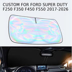 Windshield Sun Shade for Ford Super Duty F250 F350 F450 F550 2017-2026 - 4 Layers Sunshade Compatible with Ford Foldable Front Window Sunshade Sun Visor Protector Block UV Rays Keep Your Car Cooler - Image 2