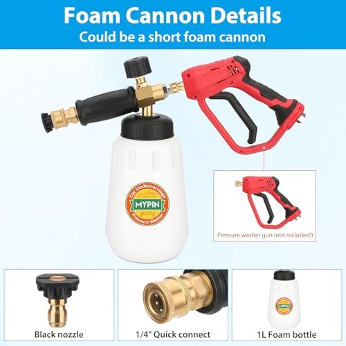 2-in-1 16’’ Undercarriage 4000 PSI Pressure Washer Water Broom with Bottle - Image 4