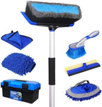 62'' Car Wash Brush with Long Handle, Car Wash Kit with Tire Brush, Tower, Window Squeegee, Chenille Microfiber Car Wash Mop Mitt, Car Cleaning Brush Kit Supplies for Car, Truck, SUV, RV by NIKCOSMK