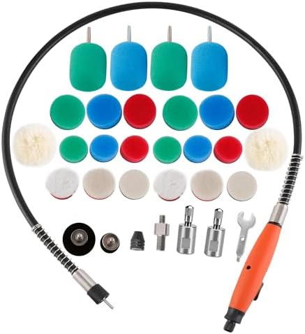 Mini Buffing Polishing Pads, 30Pcs Mini Detail Polisher Pads Use On Rotary Tools, Cordless Electric Drill, Polisher Tool for Tight Area Detailing Polishing, for SPTA Polisher -SP-DP030USA by SPTA